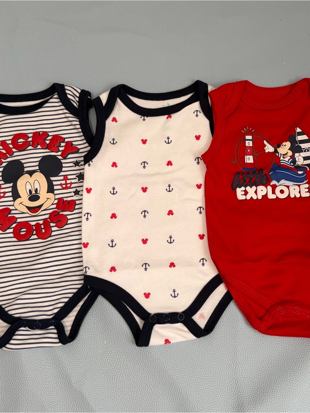 Disney Baby Bundle of 3 Mickey Mouse Baby Bodysuits 6-9 Months